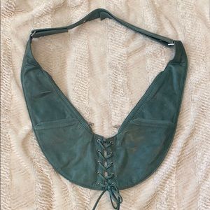 Turquoise Corset Sash Bag